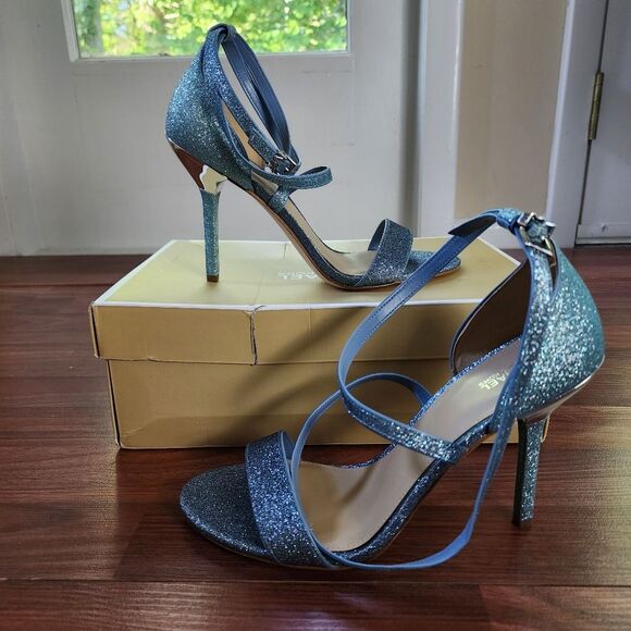 MICHAEL Michael Kors Blue Astrid Glitter Sandal 10 NIB - Picture 4 of 8